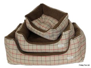 Coffee Tweed Dog Bed