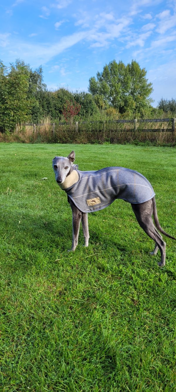 Whippet Tweed Step-in coat with Fleece Lining - Brown or Grey - Image 4
