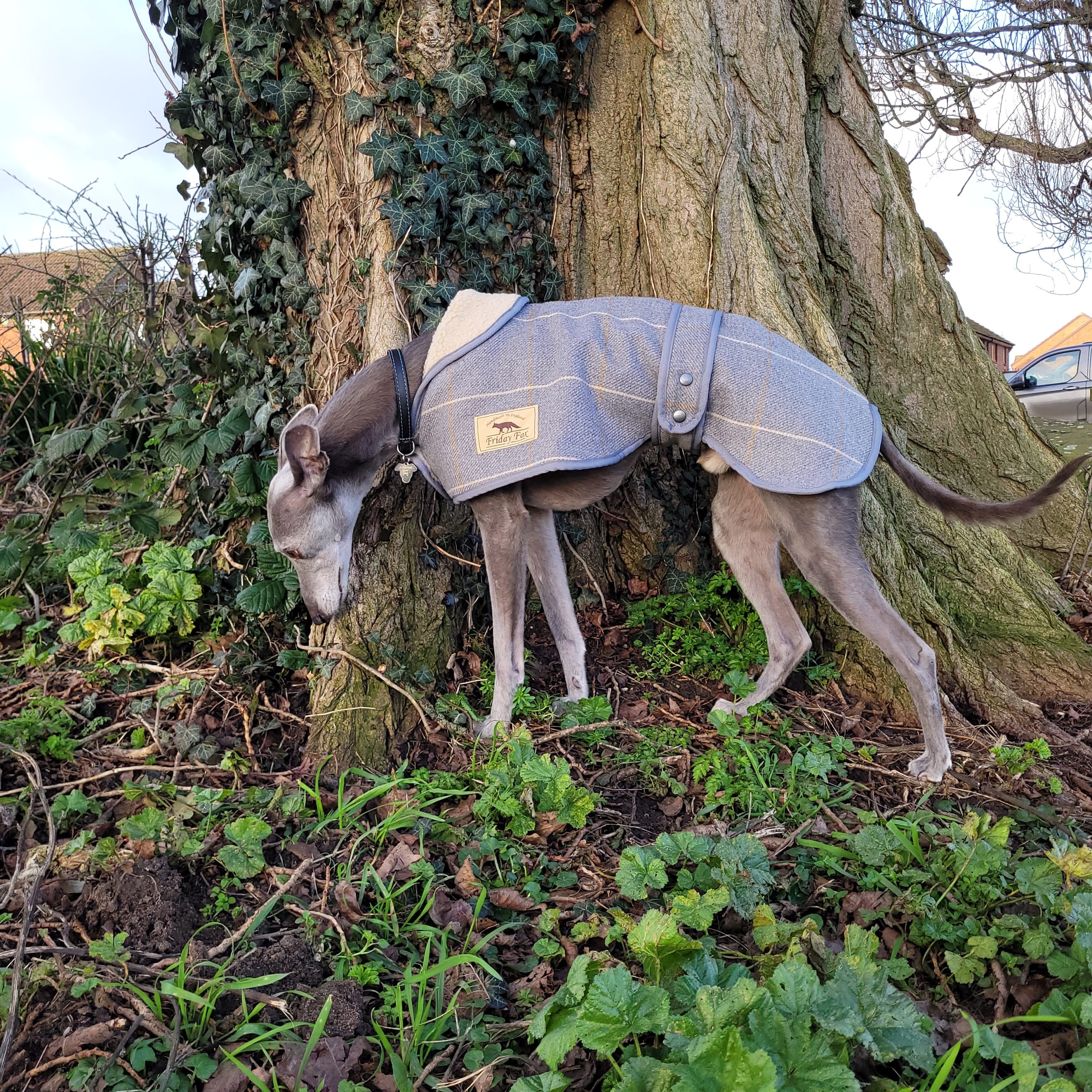 Grey Tweed Coat with Fleece Lining - Image 4