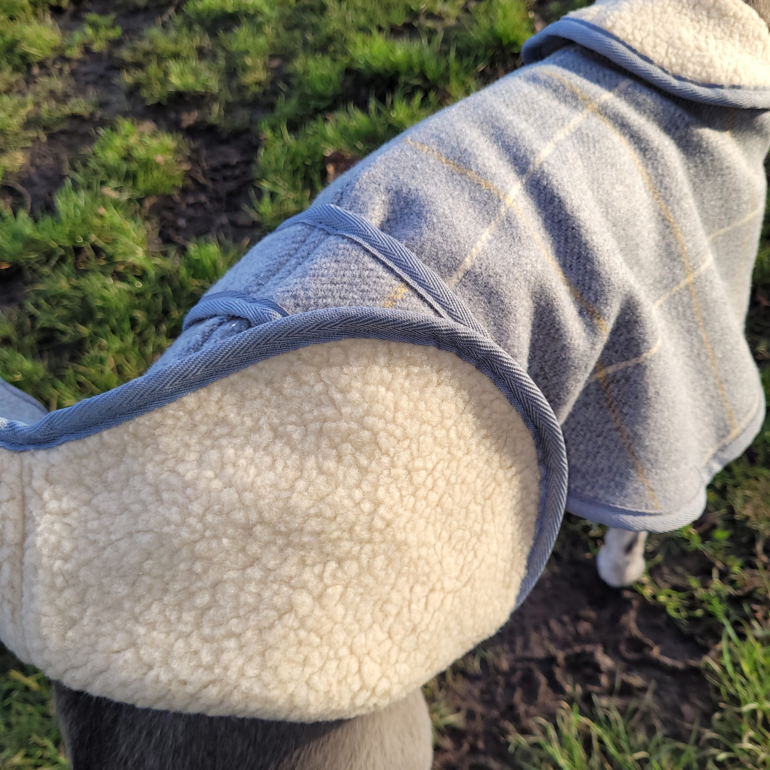 Grey Tweed Coat with Fleece Lining - Image 2
